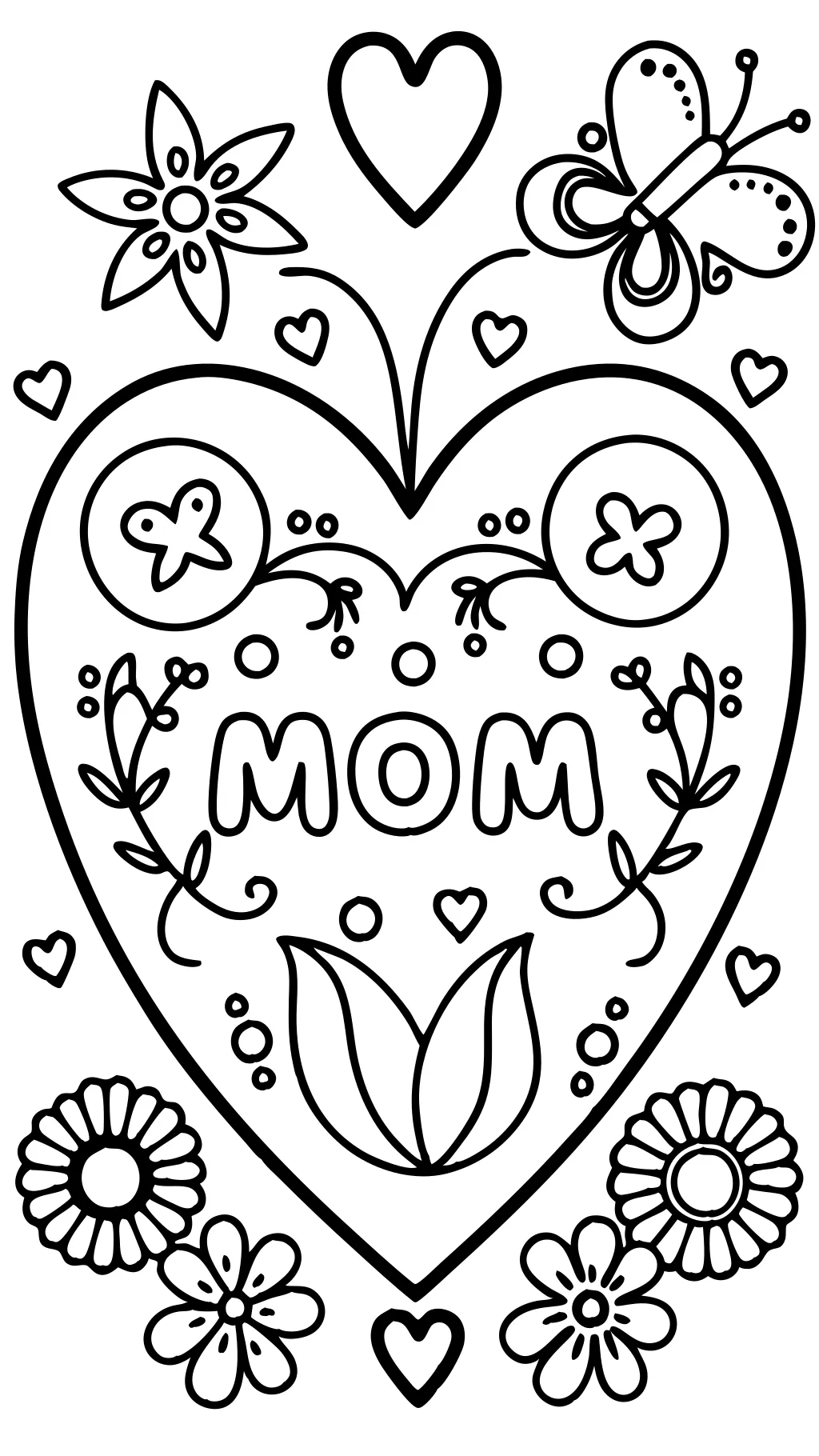 heart mothers day coloring pages